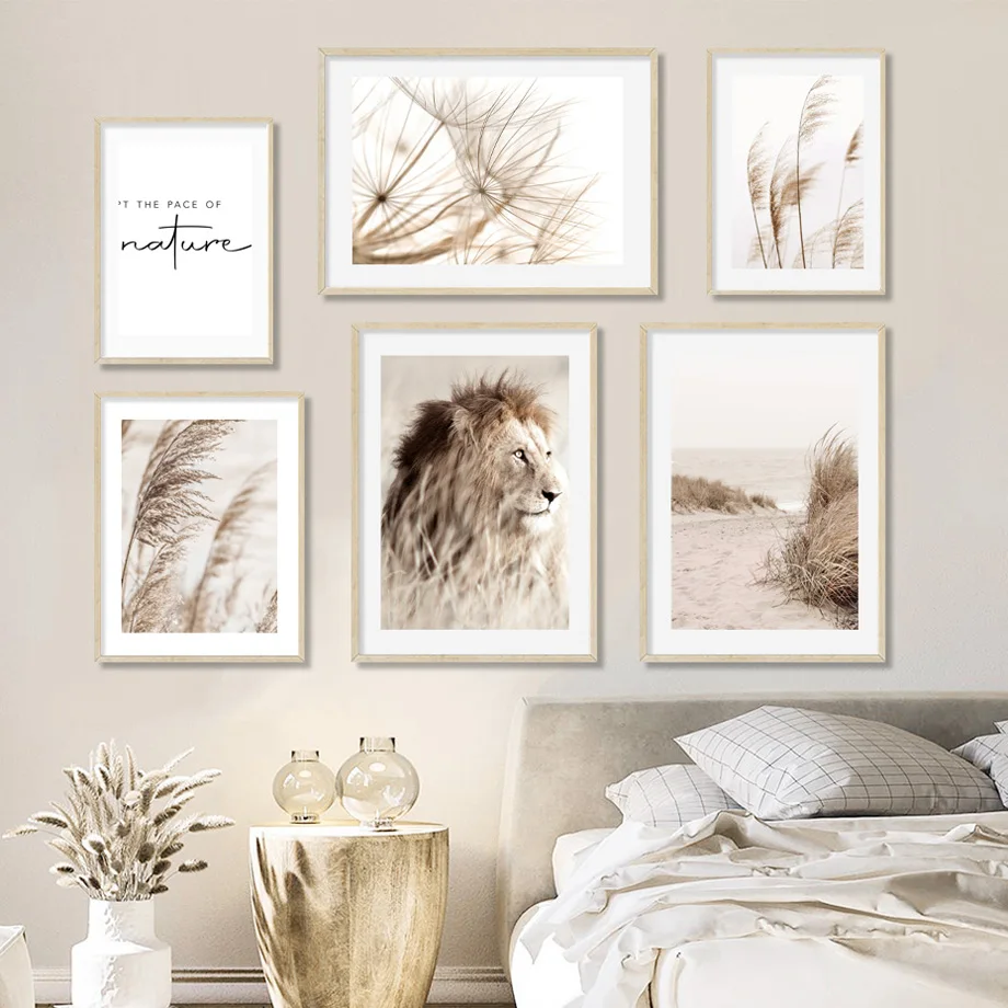 

Reed Dandelion Lion Nature Scandinavia Beige Nordic Style Wall Art Canvas Painting Posters And Prints Living Room Interior Decor