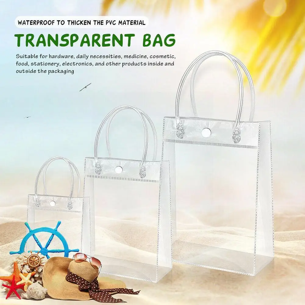 

Transparent Handbag New 2021 Hot Summer Autumn Transparent PVC For Women Handbag Trend Bag Tote Shoulder Jelly Fashion Fash C4Y1