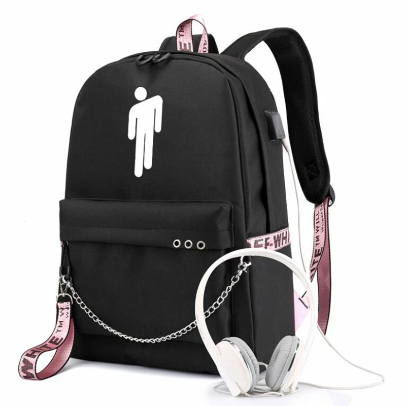 Girls Backpacks 5 Новинка, зарядка через Usb, рюкзаки для девочек, Billie Eilish, школьные рюкзаки для подростков, дорожный рюкзак для ноутбука, женский рюкзак, сумка Sac A Dos Femme - Цвет: Girls Backpacks 5