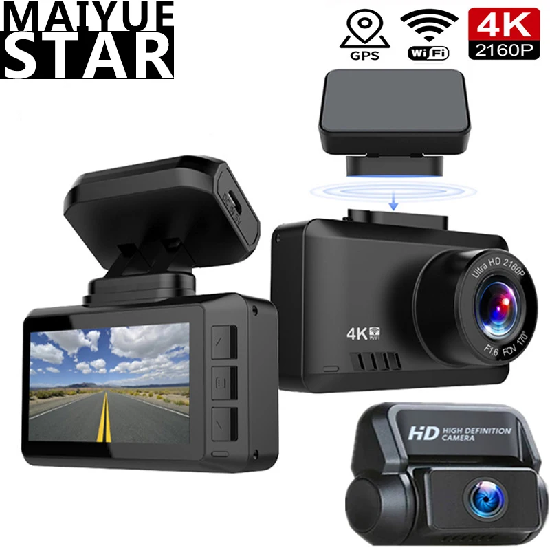 Видеорегистратор Maiyue Star 4K Ultra HD 3840*2160P AHD 1080P двойной объектив GPS WiFi монитор Sony IMX 335