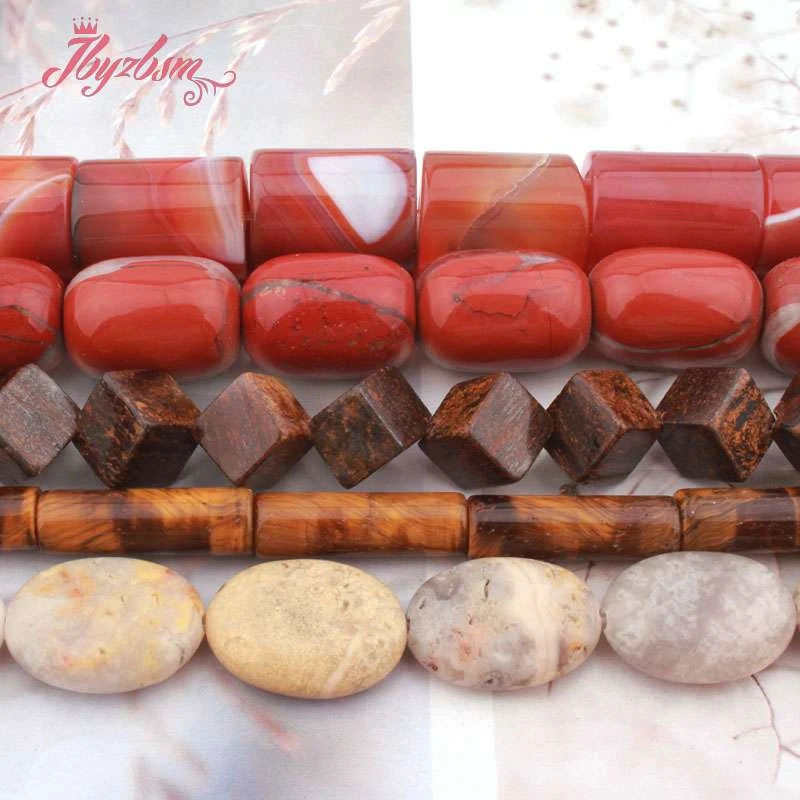 

Coin Square Rondelle Beads Agates Jaspers Stone Natural Stone Spacer Beads For DIY Women Necklace Bracelet Jewelry Making 15"