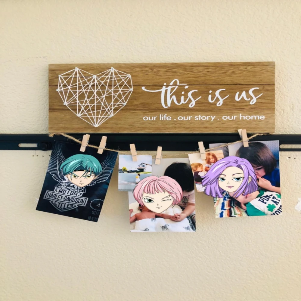 

34*14cm Creative Wooden Photo Frame Retro Bedroom Photo Wall Wooden Photo Frame Decoration
