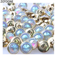 zotoone 50pcslot diamonds round shape metal buttons for garment hat sewing accessories diy craft blue decorations accessories e