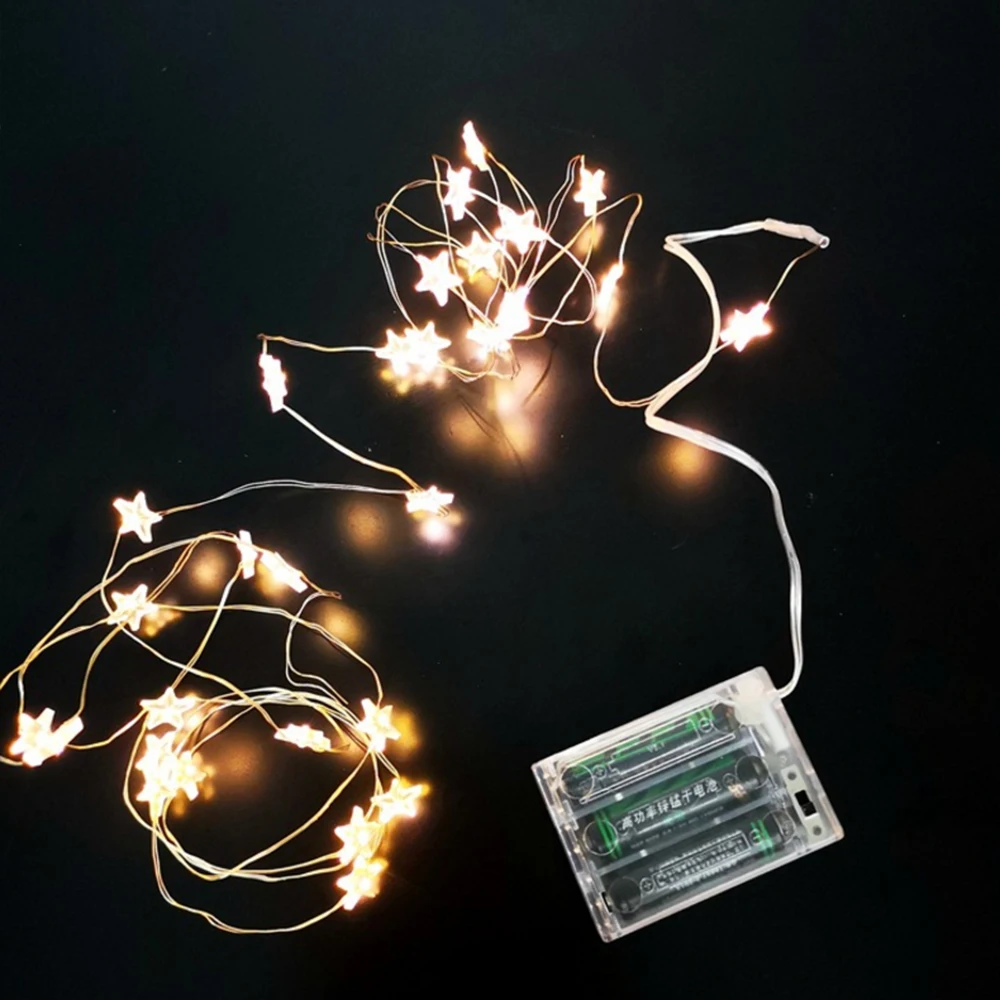 СВЕТОДИОДНАЯ Гирлянда со звездами 20 светодиодов 40 2 м 4 Сказочная гирсветильник