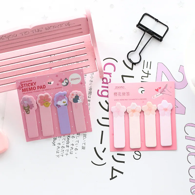 Наклейки планировщик с цветком вишни липкий блокнот для заметок Kawaii