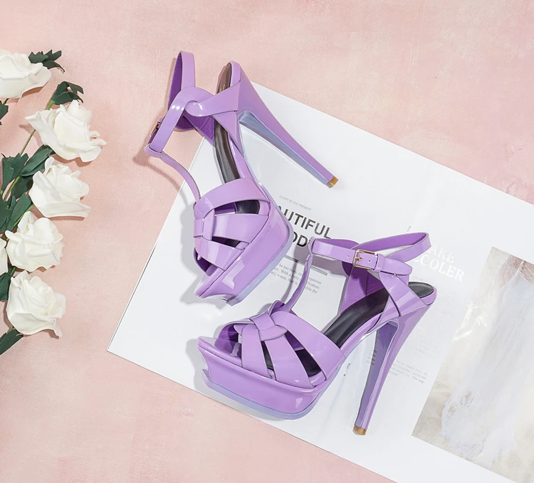 Модная женская обувь на платформе Босоножки высоком каблуке Летние туфли