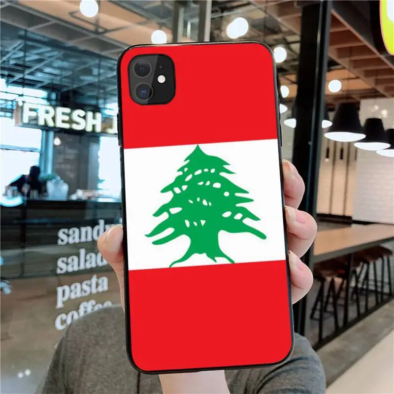 

HUAGETOP Lebanon Flag Luxury Phone Case for iPhone 11 pro XS MAX 8 7 6 6S Plus X 5S SE 2020 XR case