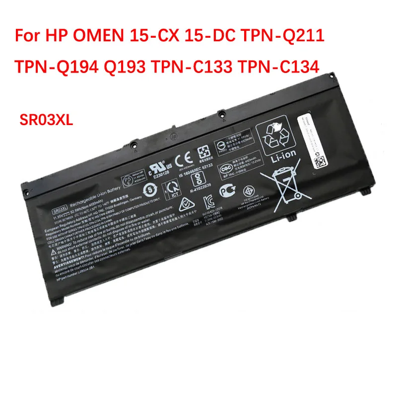 

SR03XL Батарея для HP двумя способами; Женские 15-CX 15-DC TPN-Q211 TPN-Q194 Q193 TPN-C133 TPN-C134 HSTNN-DB8Q L08934-2B1 L08855-855