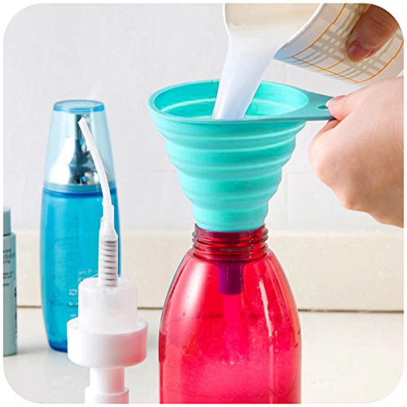 

Mini Silicone Foldable Funnel Water Filler Tool Collapsible Style Funnel Hopper Kitchen Garden Cooking Accessories Tools