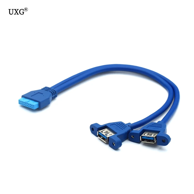 Кабель-удлинитель с двумя портами USB 3 0 19pin 20pin на 30 см 50 80 1 фут 2 фута винтовым