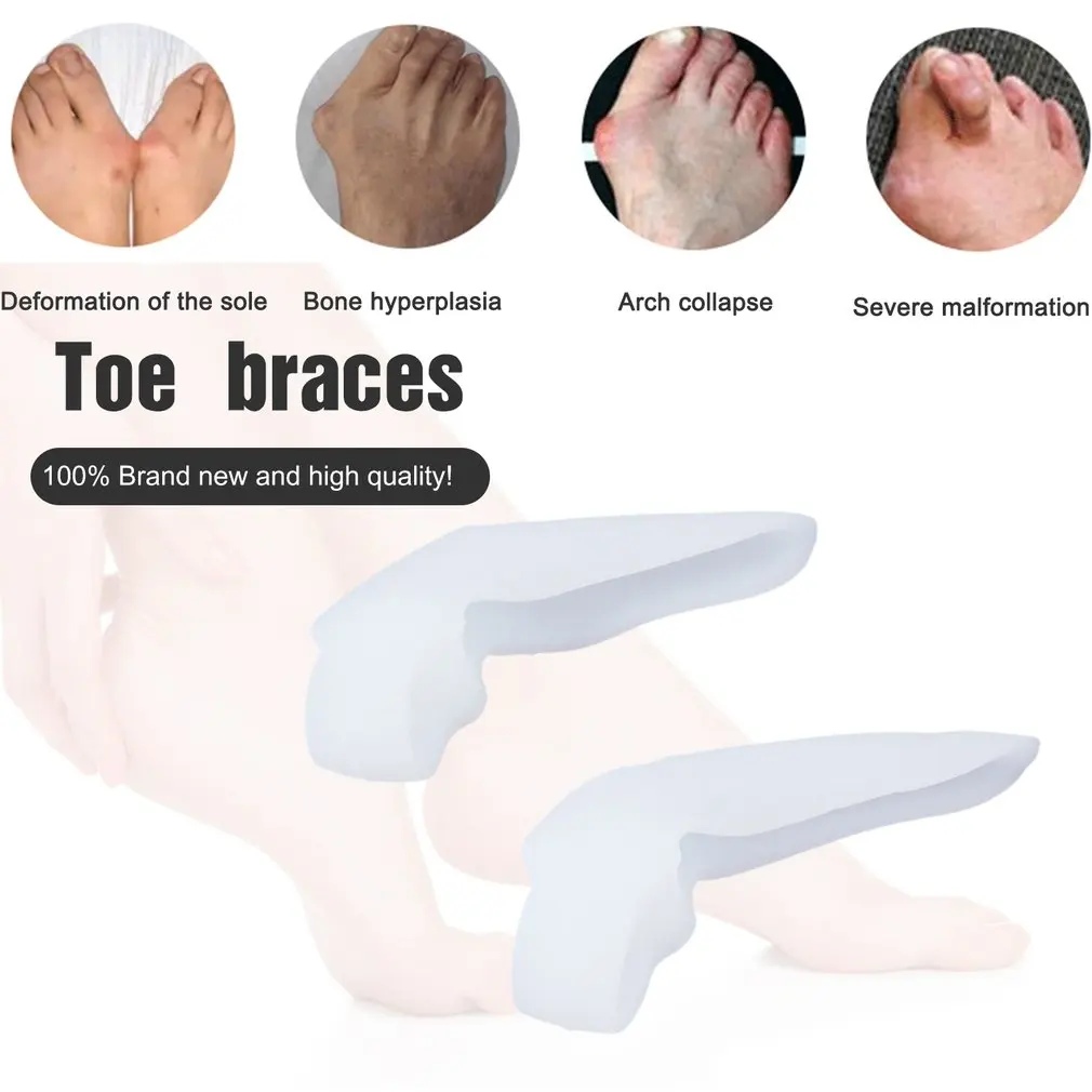 

1 Pair White Foot Toe Extroversion Correction Silicone Toe Slots Seperator Top Quality