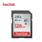 Двойной Флеш-накопитель SanDisk Ultra карты памяти SDHCSDXC SD карты Class10 16 Гб оперативной памяти, 32 Гб встроенной памяти, 64 ГБ 128 карты C10 UHS-I 80 МБс. флеш-карта для Full HD Камера