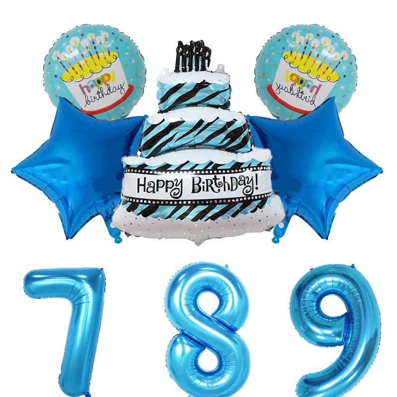 6 шт./компл. торт на день рождения воздушные шары для девочек или мальчиков и детей