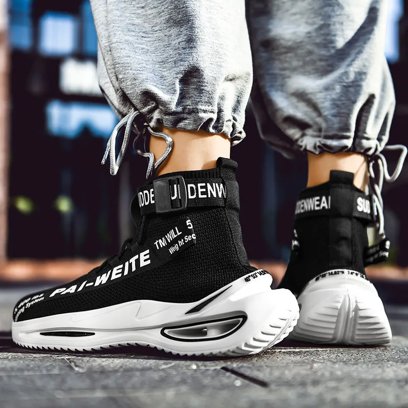 

2020 New Men Casual High Top Sock Shoes For Man Fashion Trending Breathable Sneakers Designer Shoe Zapatillas De Hombre Big Size