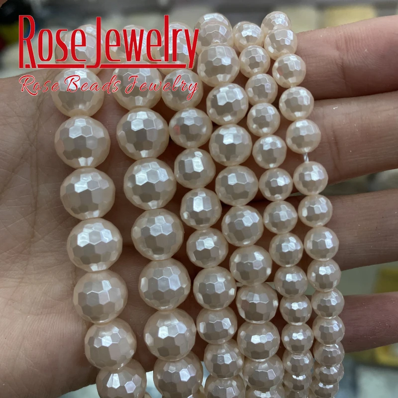 

Бусины граненые для изготовления ювелирных изделий, круглые бусины-разделители россыпью, нитка 15 дюймов, 6-12 мм, аксессуары «сделай сам» для ...