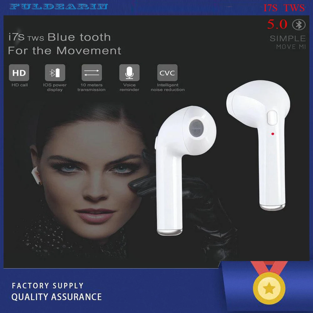 Наушники для бега i7S Tws Беспроводная bluetooth-гарнитура наушники стерео с микрофоном