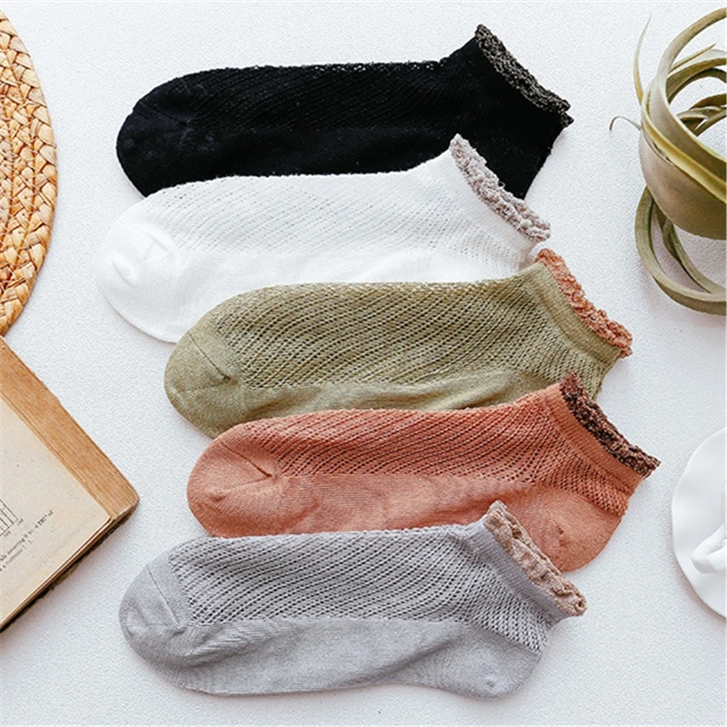 Женские носки-Башмачки из сетчатого материала женские носки летние кружевные