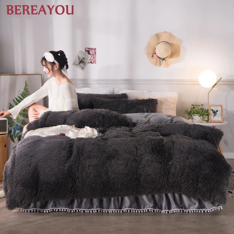 Комплекты постельного белья принцессы плюшевый пододеяльник юбка-кровать