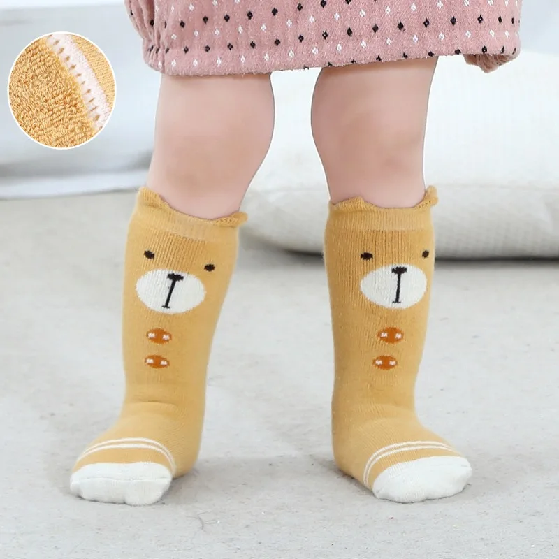 Плотные детские носки спортивные зимние мягкие теплые до колена для детей