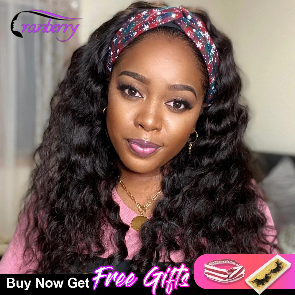 

Cranberry Loose Deep Headband Wig Human Hair Brazilian Wig Designer Headbands For Women No Gel Glueless Remy Human Hair Wigs