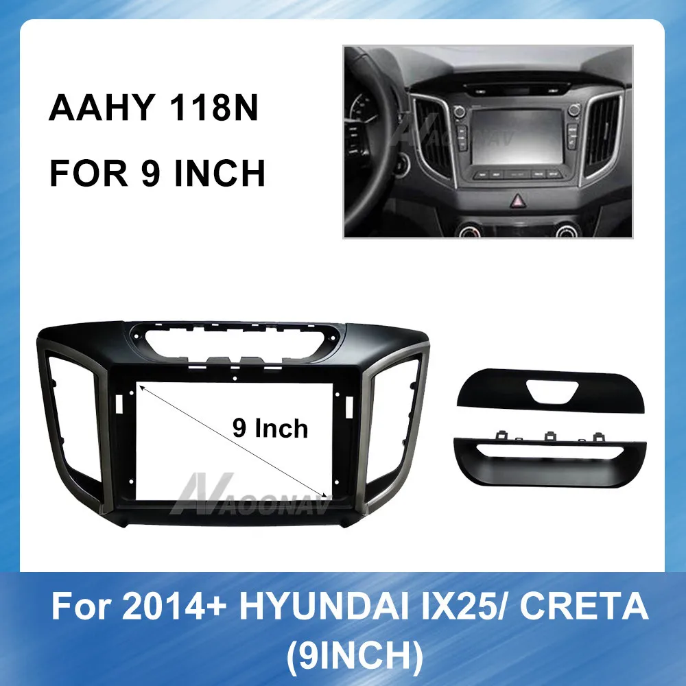 9 дюймов 2 Din автомобильный радиоприемник комплект отделки для Hyundai IX25 Creta 2014