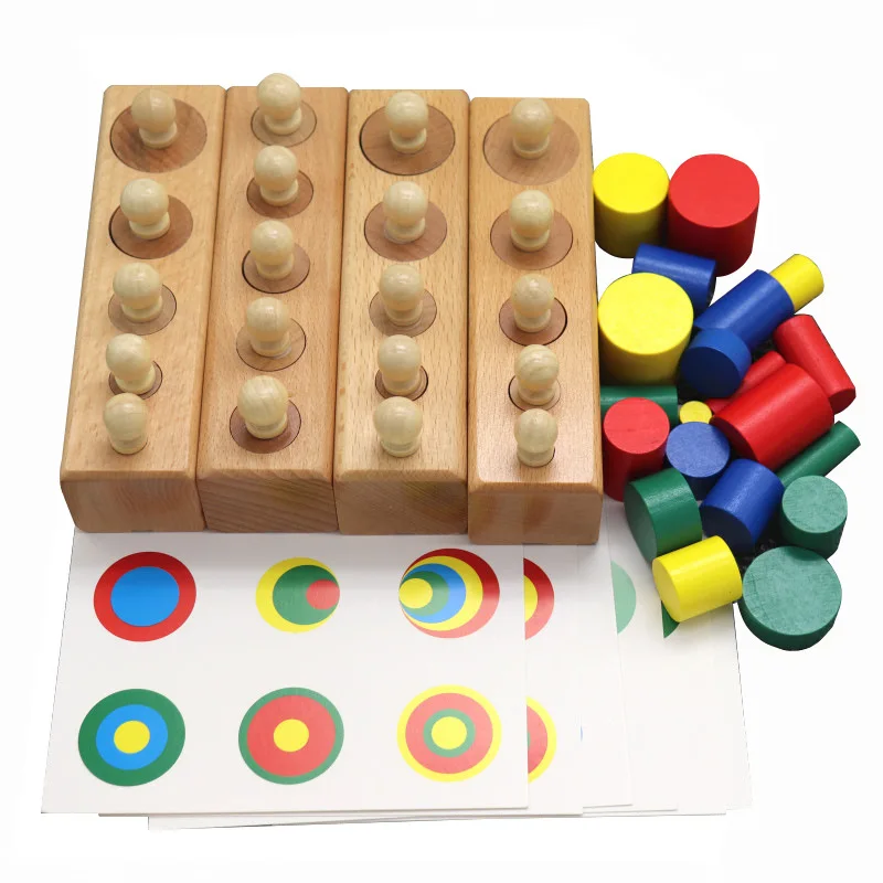 

Baby Montessori Educational Wooden Toys Colorful Socket Cylinder Block Set for Children Educational Preschool Early Learning Toy