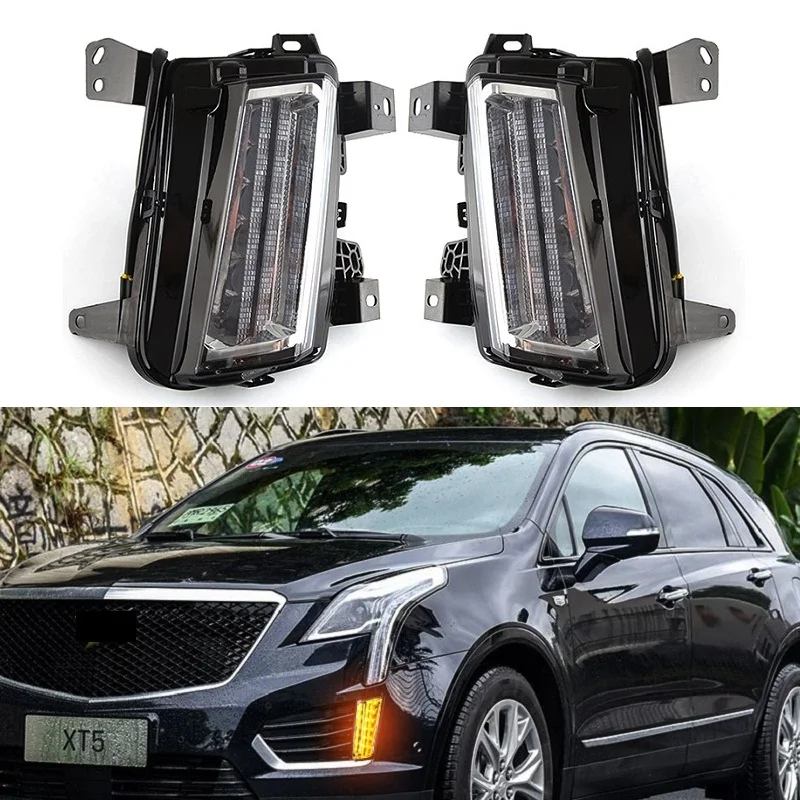 

OKEEN 2pcs Car LED DRL for Cadillac XT5 2016 2017 2018 2019 2020 Daytime Running Light Driving Turn Signal Light 12V Fog Lamp