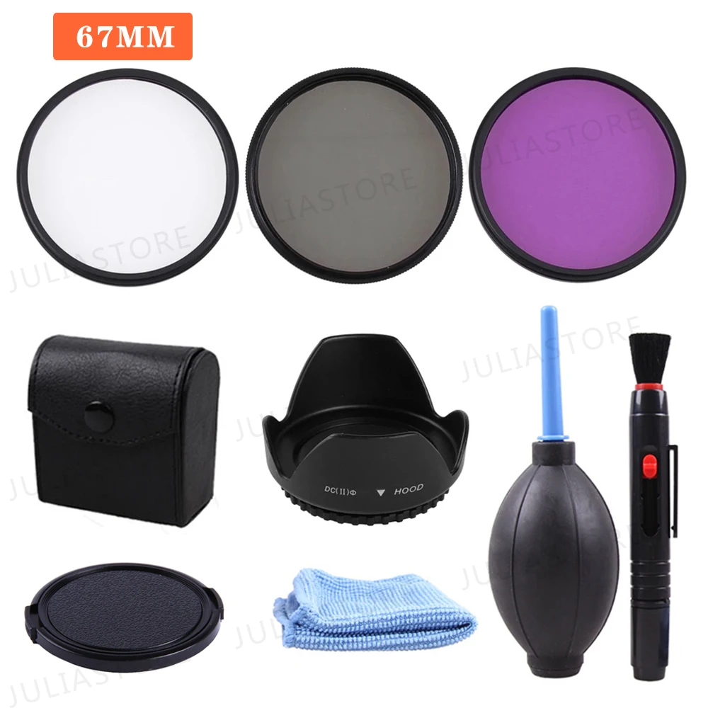 67 мм UV CPL FLD набор фильтров + бленда и крышка для объектива Canon EF 18-135 10-18 объектив |
