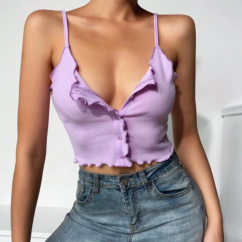 

Crop Top New Fashion Women Sexy Solid Summer Camis Female Casual Tank Tops Vest Sleeveless Fashion Streetwear