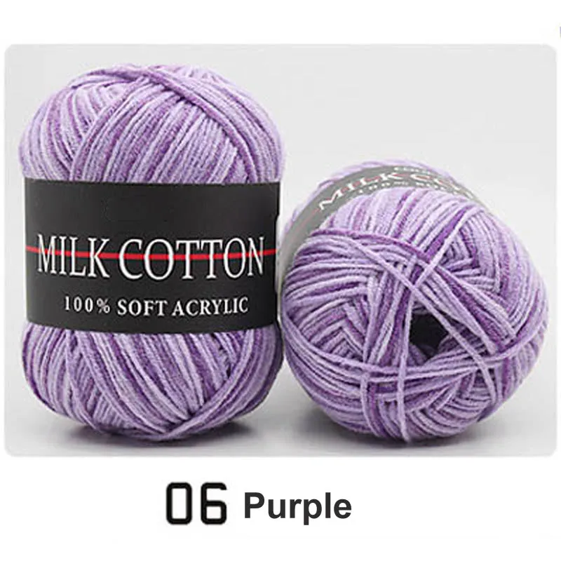 18 цветов DIY ремесло вязать молоко мягкая хлопчатобумажная шерстяная пряжа для