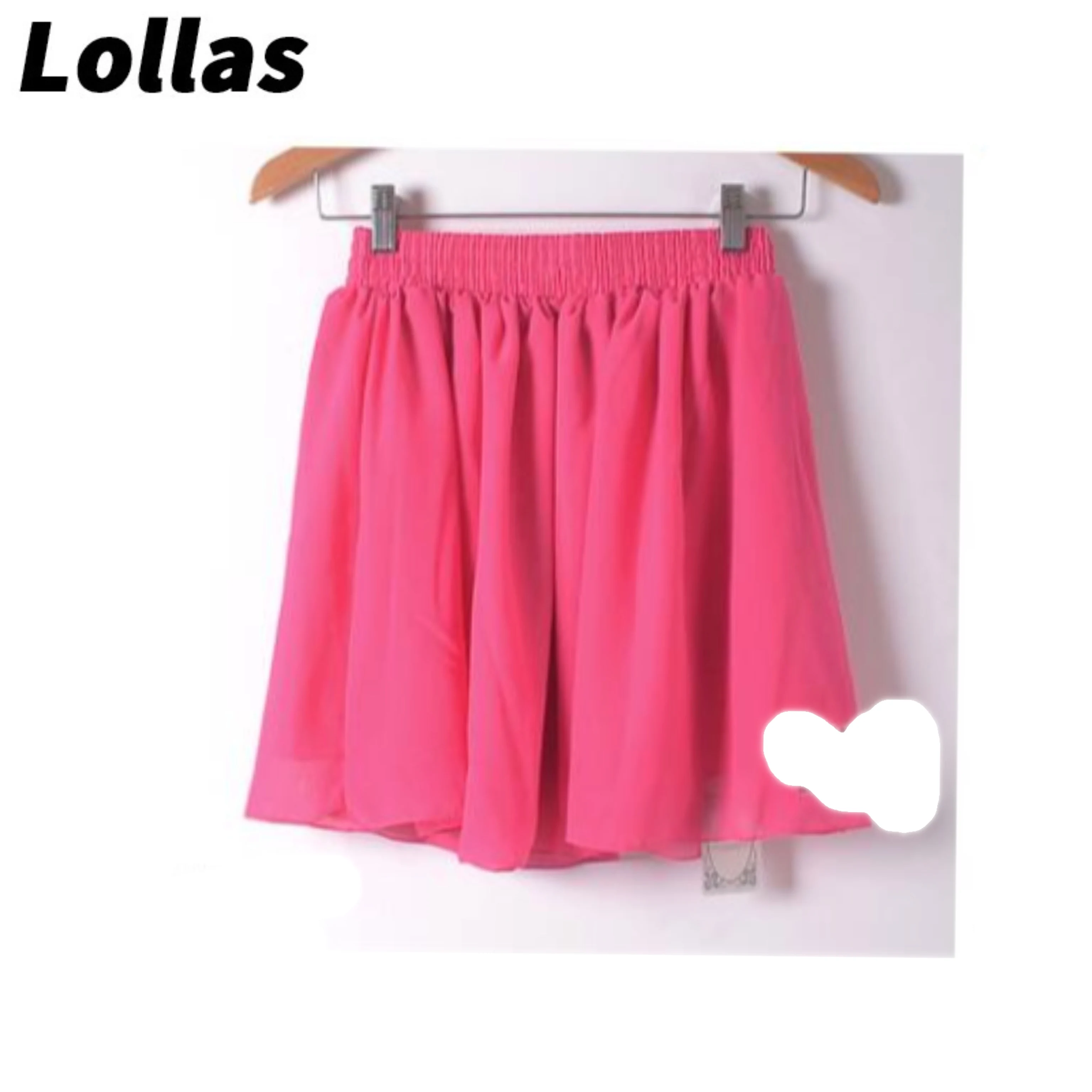 LOLLAS. Двухслойная шифоновая юбка с завышенной талией 100 большая юбка-полуюбка со