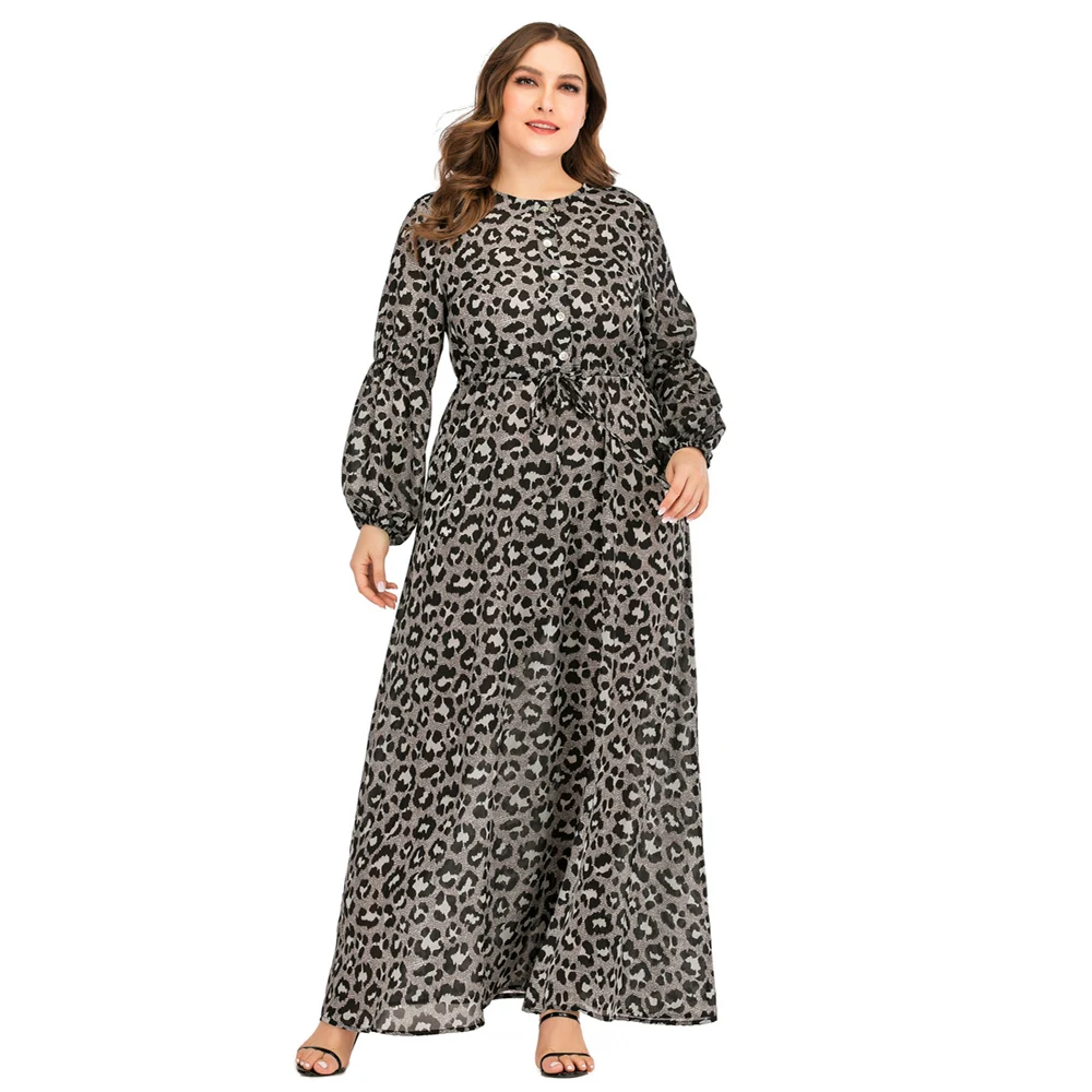 Женское платье с цветочным принтом и длинным рукавом 3XL | Тематическая одежда