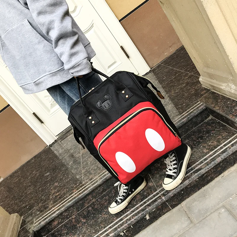 Новинка плюшевый рюкзак Disney сумка для компьютера Женская холщовая с Микки Маусом