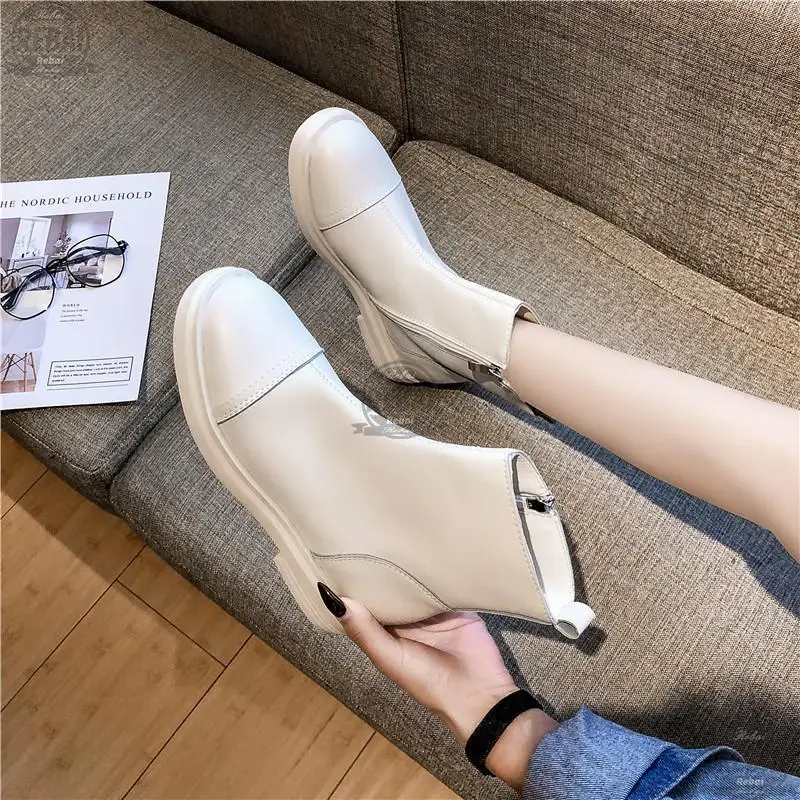 

Zipper Female Ankle Boots Zipper Hot Sale Thick Heels Shoes Woman Heels 2021 Winter Working Boots Boots Women Shoes Winter Sapat
