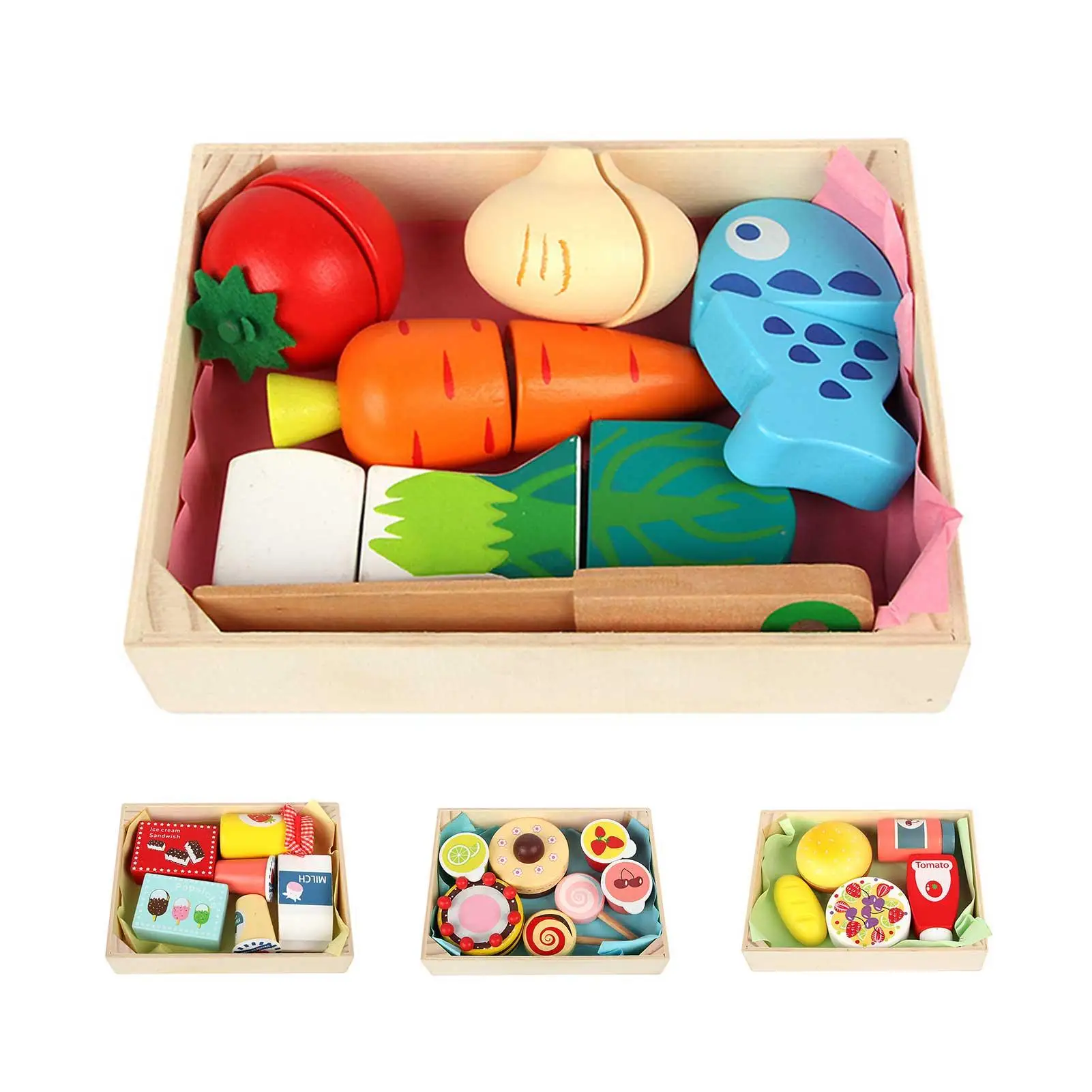 

1Set Children Pretend Role Play House Toy Cutting Fruit Plastic Vegetables Food Kitchen Baby Classic Kids Educational Toys