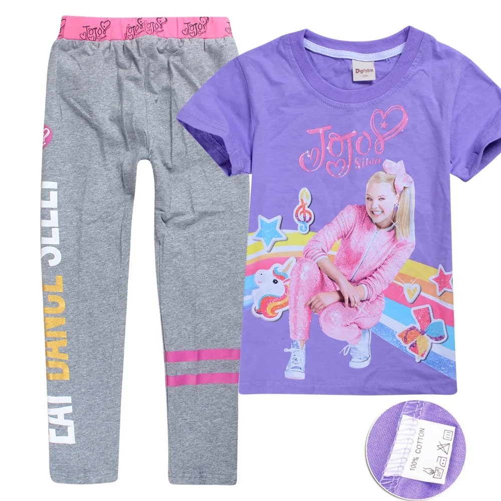JOJO siwa блестящие для девочек хлопковая детская одежда футболка с коротким рукавом