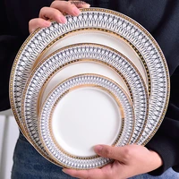 ceramic plate phnom penh tableware porcelain soup bowl rice dish stripe design dinner plates set dishes and sets