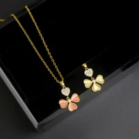 18k yellow gold necklace pendant for women natural crystal charm gold chain luxury jewelry for women christmas gifts necklace