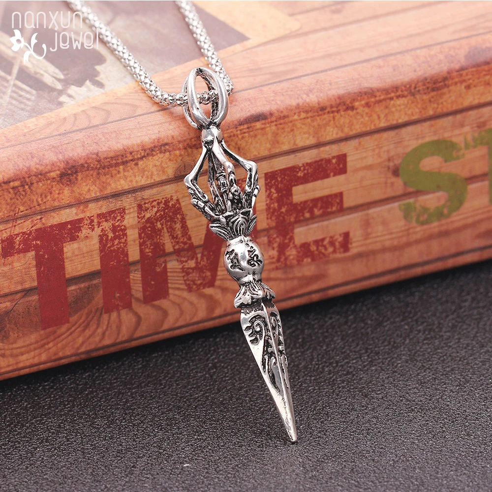 Ручной работы буддийские подвеска Dorje Тибетский Ваджра кулон ожерелье в