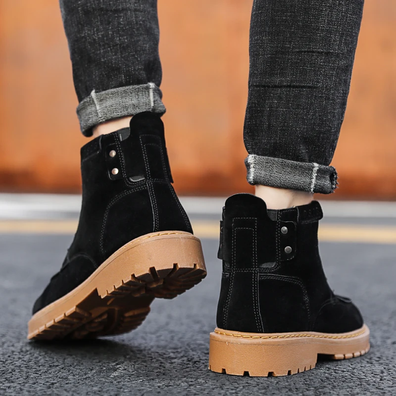 Осенние мужские рабочие ботинки TOSJC высокие ковбойские на шнуровке армейские