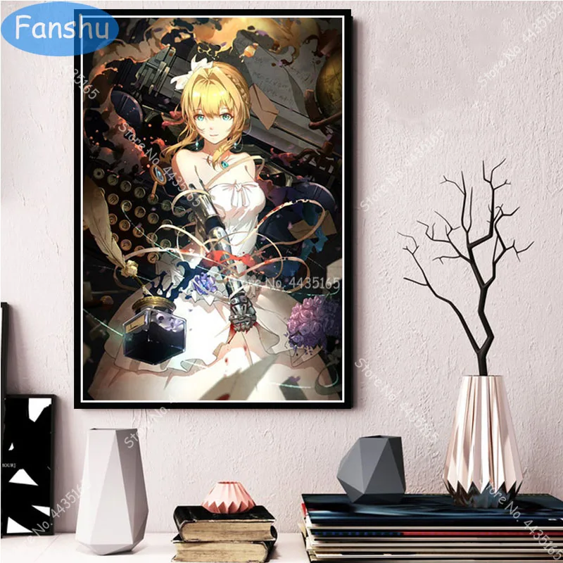 Violet Evergarden горячий аниме постер Холст Картина плакаты и принты настенные