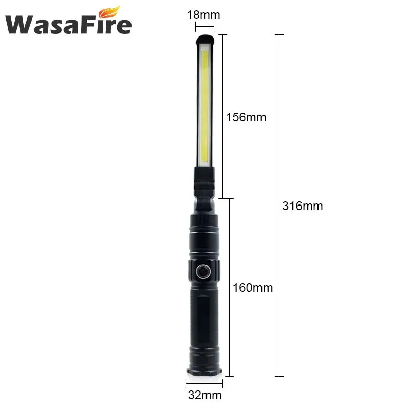 Waterproof COB Led Lanterna Foldable Magetic Flashlights Rotate Working Light USB Rechargeable 5 Modes Torch Lamp For Camping | Лампы и