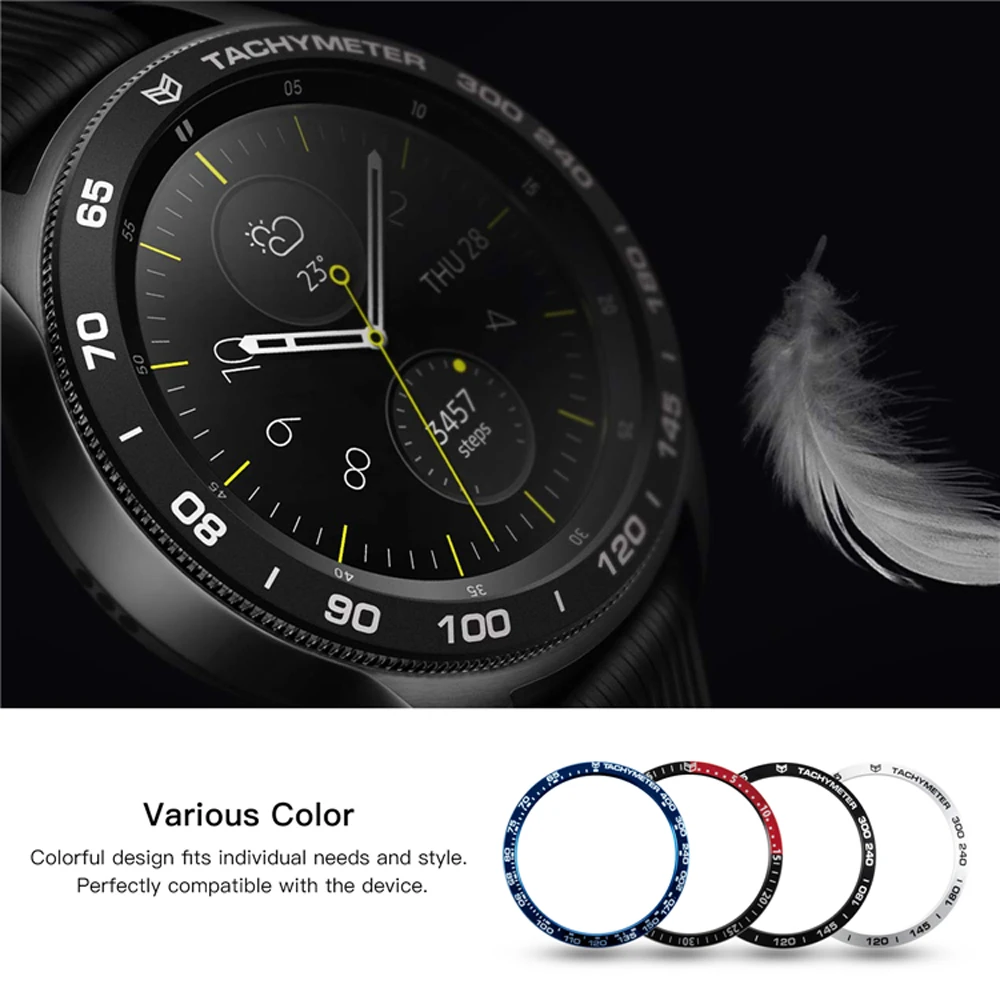 Металлический Чехол 22 мм 20 мм gear S3 frontier для samsung Galaxy Watch 46 мм 42 мм, металлический ободок, клейкий чехол, не царапающийся ободок