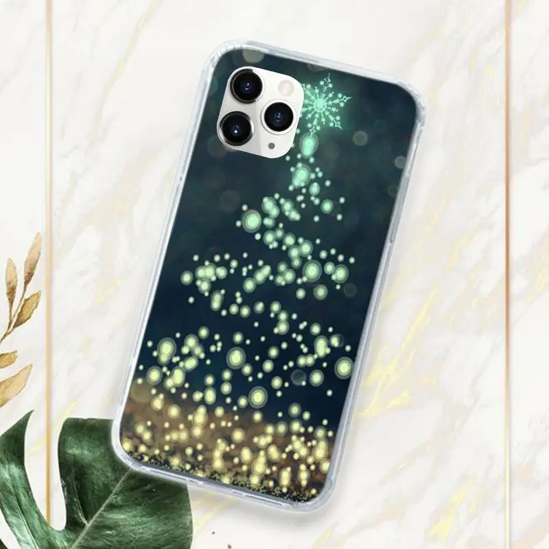 

Marry Christmas Holiday Tree New Year Phone Case Transparent for iPhone 11 12 mini pro XS MAX 8 7 6 6S Plus X 5S SE 2020 XR