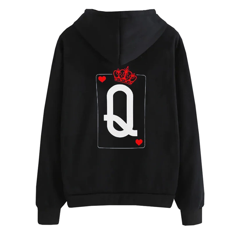 QUEEN KING Poker толстовки для пар осень зима для женщин мужчин хараджуку свитшот с капюшоном женский длинный рукав повседневные Пуловеры Топы