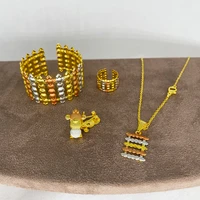 dubai baby jewelry set african bracelets france children girls ethiopians golden color rings kids birthday gift