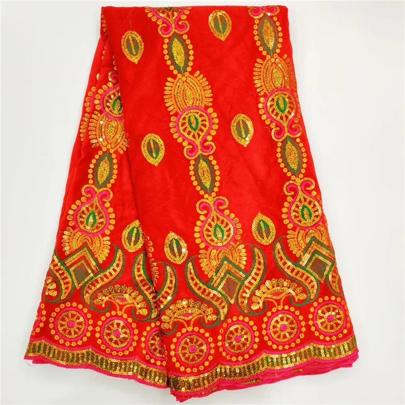 Высококачественная шелковая Бархатная ткань с вышивкой и блестками бархатная