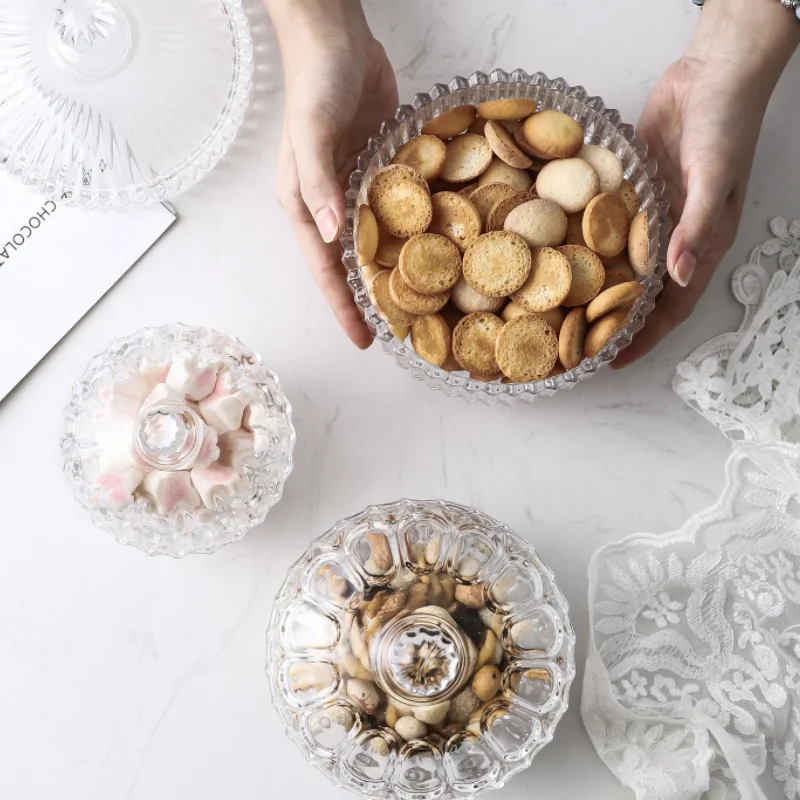 Прозрачные стеклянные емкости для хранения ювелирных изделий банка конфет