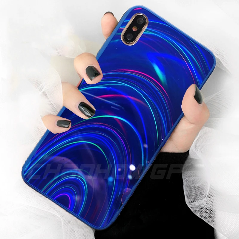 Цветной зеркальный чехол для iPhone 11 Pro Max 2019 XR XS MAX X 6 6s 7 8 Plus + Мягкий силиконовый