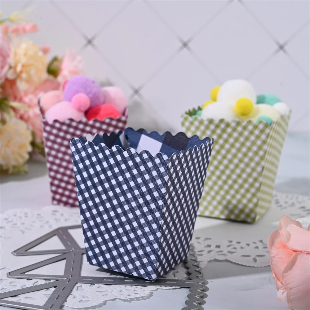 

New 2021 Popcorn Box Cutting Dies Candy 3D Box Stencils For DIY Scrapbooking Photo Album Decorative Embossing DIY Paper Cards